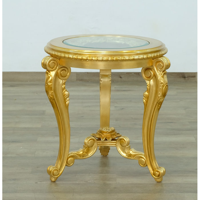 Rosdorf Park Saltz 25'' Tall Glass 3 Legs End Table Wayfair